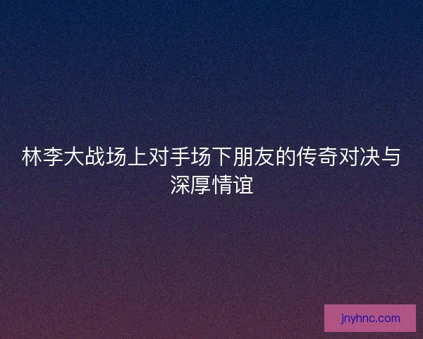 林李大战场上对手场下朋友的传奇对决与深厚情谊